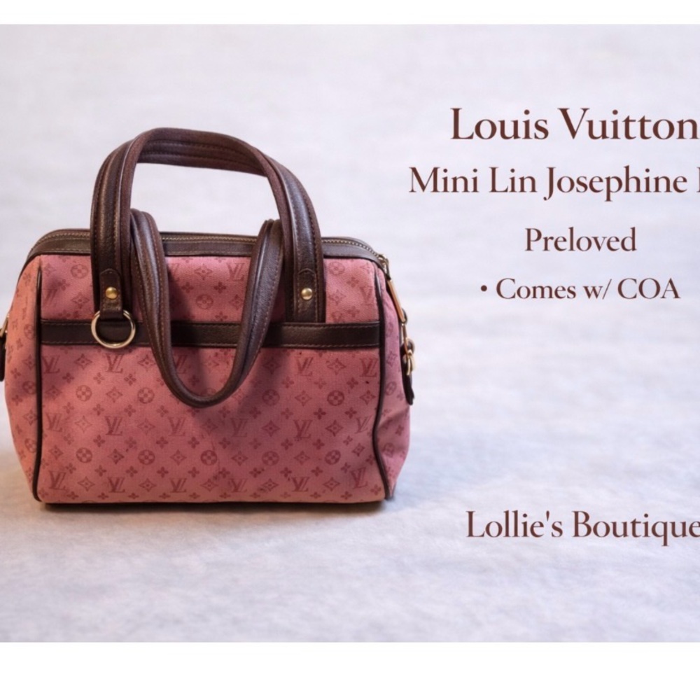 Louis Vuitton Josephine Pink and Brown Satchel